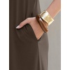 image:imageANRABESS Womens Summer Maxi Dress V Neck Short Sleeve Slit Side Shirt Dress Loose Fit Travel Beach Dress with PocketsBrown