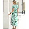 image:imageANRABESS Womens Summer Maxi Dress V Neck Short Sleeve Slit Side Shirt Dress Loose Fit Travel Beach Dress with PocketsGreen White Floral