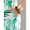 image:imageANRABESS Womens Summer Maxi Dress V Neck Short Sleeve Slit Side Shirt Dress Loose Fit Travel Beach Dress with PocketsGreen White Floral