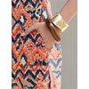 image:imageANRABESS Womens Summer Maxi Dress V Neck Short Sleeve Slit Side Shirt Dress Loose Fit Travel Beach Dress with PocketsOrange Blue Diamonds