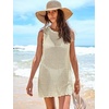 image:imageANRABESS Womens Swimsuit Cover Up Sleeveless Knit 2026 Summer Outfits Swimwear Bathing Suit Coverup Crochet Beach DressApricot