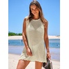 image:imageANRABESS Womens Swimsuit Cover Up Sleeveless Knit 2026 Summer Outfits Swimwear Bathing Suit Coverup Crochet Beach DressApricot