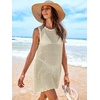 image:imageANRABESS Womens Swimsuit Cover Up Sleeveless Knit 2026 Summer Outfits Swimwear Bathing Suit Coverup Crochet Beach DressApricot
