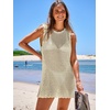 image:imageANRABESS Womens Swimsuit Cover Up Sleeveless Knit 2026 Summer Outfits Swimwear Bathing Suit Coverup Crochet Beach DressApricot