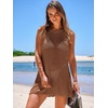 image:imageANRABESS Womens Swimsuit Cover Up Sleeveless Knit 2026 Summer Outfits Swimwear Bathing Suit Coverup Crochet Beach DressBrown
