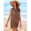 image:imageANRABESS Womens Swimsuit Cover Up Sleeveless Knit 2026 Summer Outfits Swimwear Bathing Suit Coverup Crochet Beach DressBrown