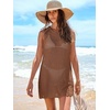 image:imageANRABESS Womens Swimsuit Cover Up Sleeveless Knit 2026 Summer Outfits Swimwear Bathing Suit Coverup Crochet Beach DressBrown