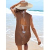 image:imageANRABESS Womens Swimsuit Cover Up Sleeveless Knit 2026 Summer Outfits Swimwear Bathing Suit Coverup Crochet Beach DressBrown