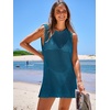 image:imageANRABESS Womens Swimsuit Cover Up Sleeveless Knit 2026 Summer Outfits Swimwear Bathing Suit Coverup Crochet Beach DressCyan
