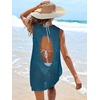 image:imageANRABESS Womens Swimsuit Cover Up Sleeveless Knit 2026 Summer Outfits Swimwear Bathing Suit Coverup Crochet Beach DressCyan