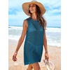 image:imageANRABESS Womens Swimsuit Cover Up Sleeveless Knit 2026 Summer Outfits Swimwear Bathing Suit Coverup Crochet Beach DressCyan