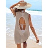 image:imageANRABESS Womens Swimsuit Cover Up Sleeveless Knit 2026 Summer Outfits Swimwear Bathing Suit Coverup Crochet Beach DressKhaki