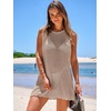 image:imageANRABESS Womens Swimsuit Cover Up Sleeveless Knit 2026 Summer Outfits Swimwear Bathing Suit Coverup Crochet Beach DressKhaki