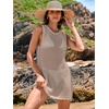 image:imageANRABESS Womens Swimsuit Cover Up Sleeveless Knit 2026 Summer Outfits Swimwear Bathing Suit Coverup Crochet Beach DressKhaki