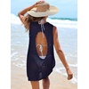 image:imageANRABESS Womens Swimsuit Cover Up Sleeveless Knit 2026 Summer Outfits Swimwear Bathing Suit Coverup Crochet Beach DressNavy Blue