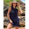 image:imageANRABESS Womens Swimsuit Cover Up Sleeveless Knit 2026 Summer Outfits Swimwear Bathing Suit Coverup Crochet Beach DressNavy Blue
