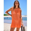 image:imageANRABESS Womens Swimsuit Cover Up Sleeveless Knit 2026 Summer Outfits Swimwear Bathing Suit Coverup Crochet Beach DressOrange