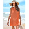 image:imageANRABESS Womens Swimsuit Cover Up Sleeveless Knit 2026 Summer Outfits Swimwear Bathing Suit Coverup Crochet Beach DressOrange