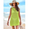 image:imageANRABESS Womens Swimsuit Cover Up Sleeveless Knit 2026 Summer Outfits Swimwear Bathing Suit Coverup Crochet Beach DressPea Green