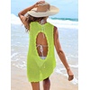 image:imageANRABESS Womens Swimsuit Cover Up Sleeveless Knit 2026 Summer Outfits Swimwear Bathing Suit Coverup Crochet Beach DressPea Green