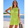 image:imageANRABESS Womens Swimsuit Cover Up Sleeveless Knit 2026 Summer Outfits Swimwear Bathing Suit Coverup Crochet Beach DressPea Green
