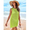 image:imageANRABESS Womens Swimsuit Cover Up Sleeveless Knit 2026 Summer Outfits Swimwear Bathing Suit Coverup Crochet Beach DressPea Green