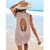 image:imageANRABESS Womens Swimsuit Cover Up Sleeveless Knit 2026 Summer Outfits Swimwear Bathing Suit Coverup Crochet Beach DressPink
