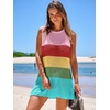 image:imageANRABESS Womens Swimsuit Cover Up Sleeveless Knit 2026 Summer Outfits Swimwear Bathing Suit Coverup Crochet Beach DressRainbow