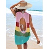 image:imageANRABESS Womens Swimsuit Cover Up Sleeveless Knit 2026 Summer Outfits Swimwear Bathing Suit Coverup Crochet Beach DressRainbow
