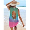 image:imageANRABESS Womens Swimsuit Cover Up Sleeveless Knit 2026 Summer Outfits Swimwear Bathing Suit Coverup Crochet Beach DressRainbow Stripes