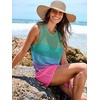 image:imageANRABESS Womens Swimsuit Cover Up Sleeveless Knit 2026 Summer Outfits Swimwear Bathing Suit Coverup Crochet Beach DressRainbow Stripes