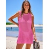 image:imageANRABESS Womens Swimsuit Cover Up Sleeveless Knit 2026 Summer Outfits Swimwear Bathing Suit Coverup Crochet Beach DressRose