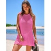 image:imageANRABESS Womens Swimsuit Cover Up Sleeveless Knit 2026 Summer Outfits Swimwear Bathing Suit Coverup Crochet Beach DressRose