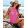 image:imageANRABESS Womens Swimsuit Cover Up Sleeveless Knit 2026 Summer Outfits Swimwear Bathing Suit Coverup Crochet Beach DressRose