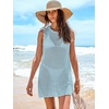 image:imageANRABESS Womens Swimsuit Cover Up Sleeveless Knit 2026 Summer Outfits Swimwear Bathing Suit Coverup Crochet Beach DressSky Blue