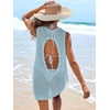 image:imageANRABESS Womens Swimsuit Cover Up Sleeveless Knit 2026 Summer Outfits Swimwear Bathing Suit Coverup Crochet Beach DressSky Blue