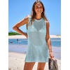 image:imageANRABESS Womens Swimsuit Cover Up Sleeveless Knit 2026 Summer Outfits Swimwear Bathing Suit Coverup Crochet Beach DressSky Blue