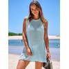 image:imageANRABESS Womens Swimsuit Cover Up Sleeveless Knit 2026 Summer Outfits Swimwear Bathing Suit Coverup Crochet Beach DressSky Blue