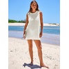 image:imageANRABESS Womens Swimsuit Cover Up Sleeveless Knit 2026 Summer Outfits Swimwear Bathing Suit Coverup Crochet Beach DressWhite