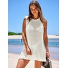 image:imageANRABESS Womens Swimsuit Cover Up Sleeveless Knit 2026 Summer Outfits Swimwear Bathing Suit Coverup Crochet Beach DressWhite