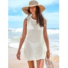 image:imageANRABESS Womens Swimsuit Cover Up Sleeveless Knit 2026 Summer Outfits Swimwear Bathing Suit Coverup Crochet Beach DressWhite