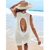 image:imageANRABESS Womens Swimsuit Cover Up Sleeveless Knit 2026 Summer Outfits Swimwear Bathing Suit Coverup Crochet Beach DressWhite