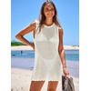 image:imageANRABESS Womens Swimsuit Cover Up Sleeveless Knit 2026 Summer Outfits Swimwear Bathing Suit Coverup Crochet Beach DressWhite