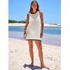 image:imageANRABESS Womens Swimsuit Cover Up Sleeveless Knit 2026 Summer Outfits Swimwear Bathing Suit Coverup Crochet Beach DressWhite Black
