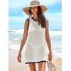 image:imageANRABESS Womens Swimsuit Cover Up Sleeveless Knit 2026 Summer Outfits Swimwear Bathing Suit Coverup Crochet Beach DressWhite Black