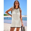 image:imageANRABESS Womens Swimsuit Cover Up Sleeveless Knit 2026 Summer Outfits Swimwear Bathing Suit Coverup Crochet Beach DressWhite Black