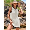 image:imageANRABESS Womens Swimsuit Cover Up Sleeveless Knit 2026 Summer Outfits Swimwear Bathing Suit Coverup Crochet Beach DressWhite Black