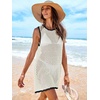 image:imageANRABESS Womens Swimsuit Cover Up Sleeveless Knit 2026 Summer Outfits Swimwear Bathing Suit Coverup Crochet Beach DressWhite Black