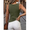 image:imageANRABESS Womens V Neck Tank Tops Soft Comfy Ribbed Knit Slim Fitted Going Out Shirts Summer Outfits for Travel Work DailyArmy Green