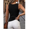 image:imageANRABESS Womens V Neck Tank Tops Soft Comfy Ribbed Knit Slim Fitted Going Out Shirts Summer Outfits for Travel Work DailyBlack